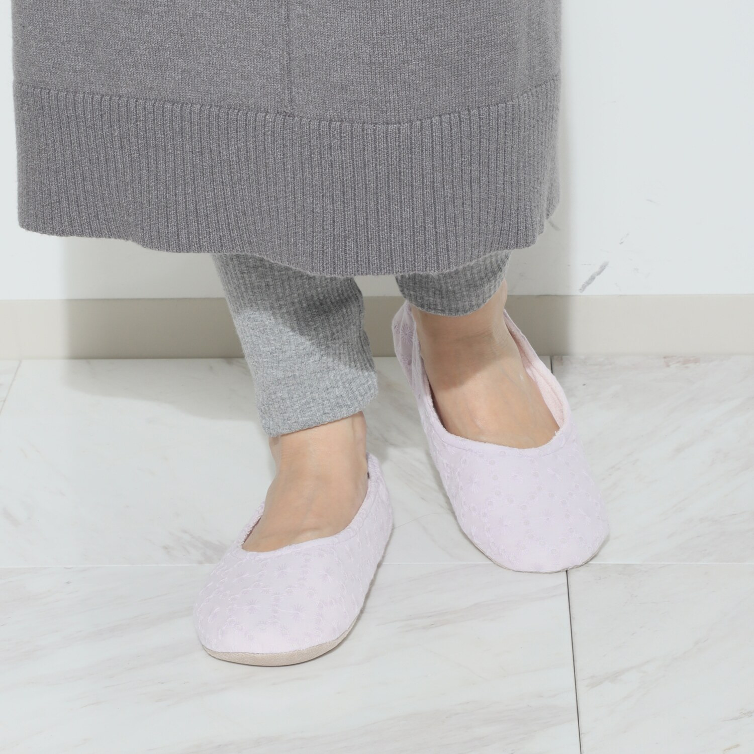 かわいい雑貨屋さん グロリア 巾着付 総レース携帯スリッパ