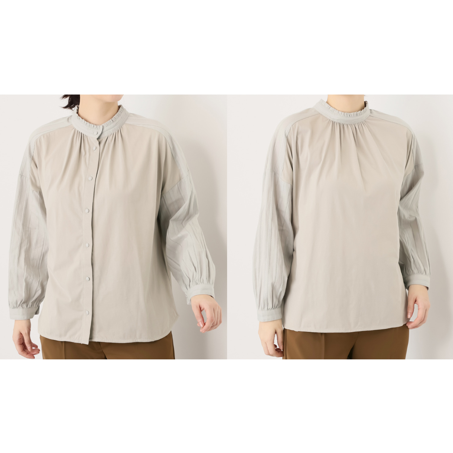 ポンデシャロン ２ウェイ フリルスタンドブラウス