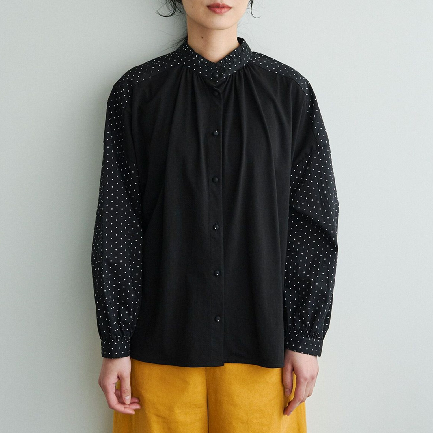 ポンデシャロン ２ウェイ フリルスタンドブラウス