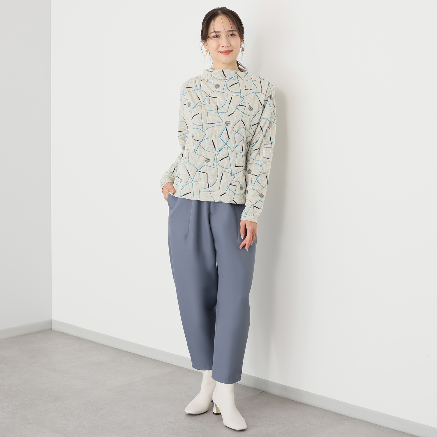 クリン　ヨシキ 幾何学柄 モモンガ風プルオーバー