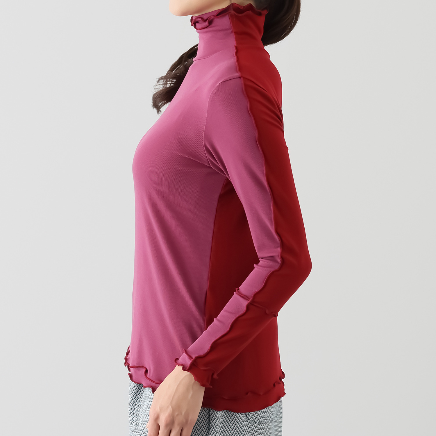 クリン　ヨシキ ベアフライス メロウアクセント バイカラー ２ウェイプルオーバー