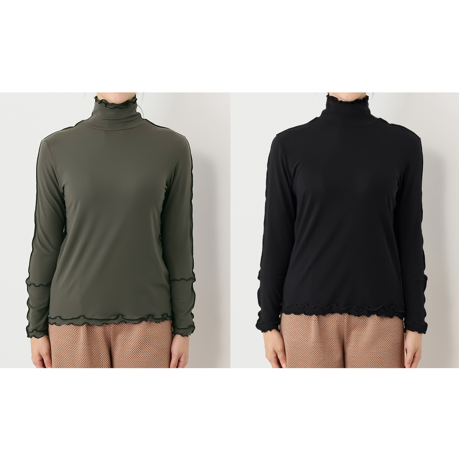 クリン　ヨシキ ベアフライス メロウアクセント バイカラー ２ウェイプルオーバー