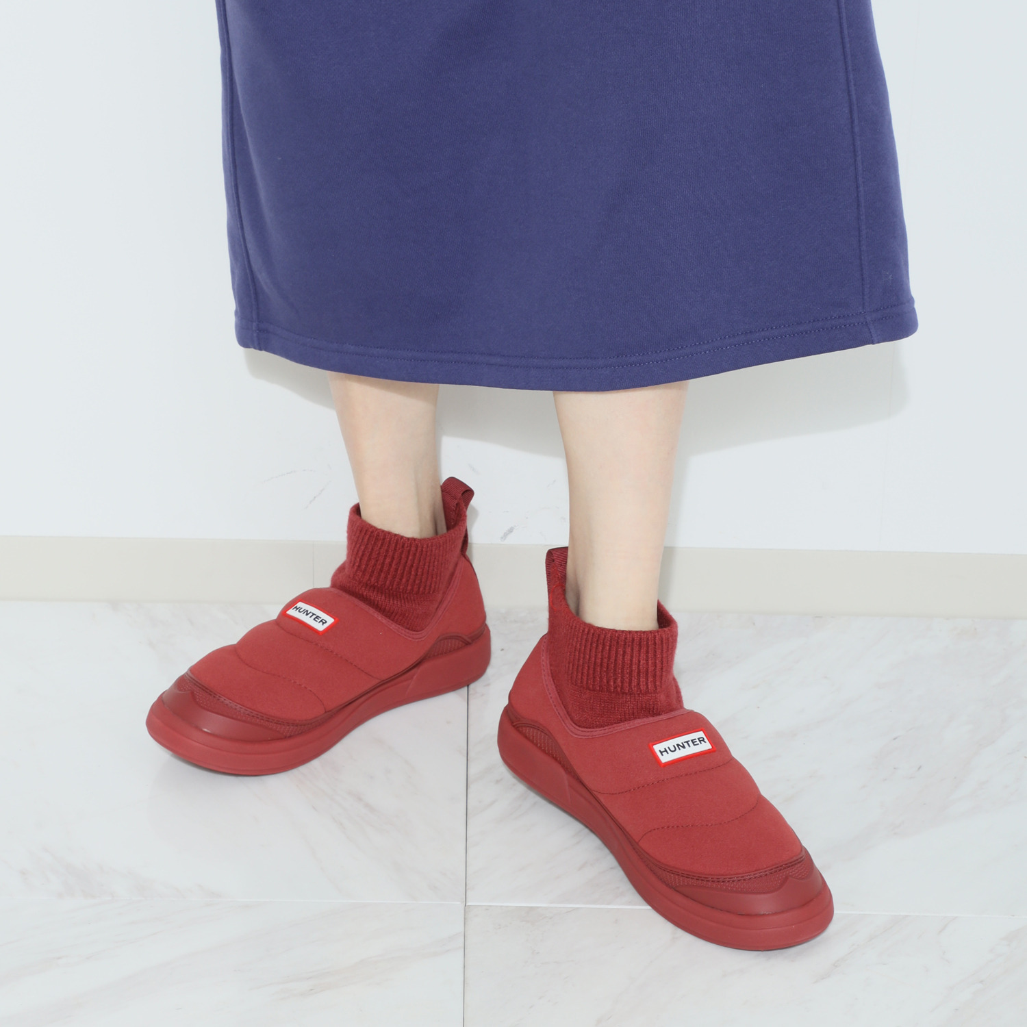 ハンター インアウト スエード調カフブーツ