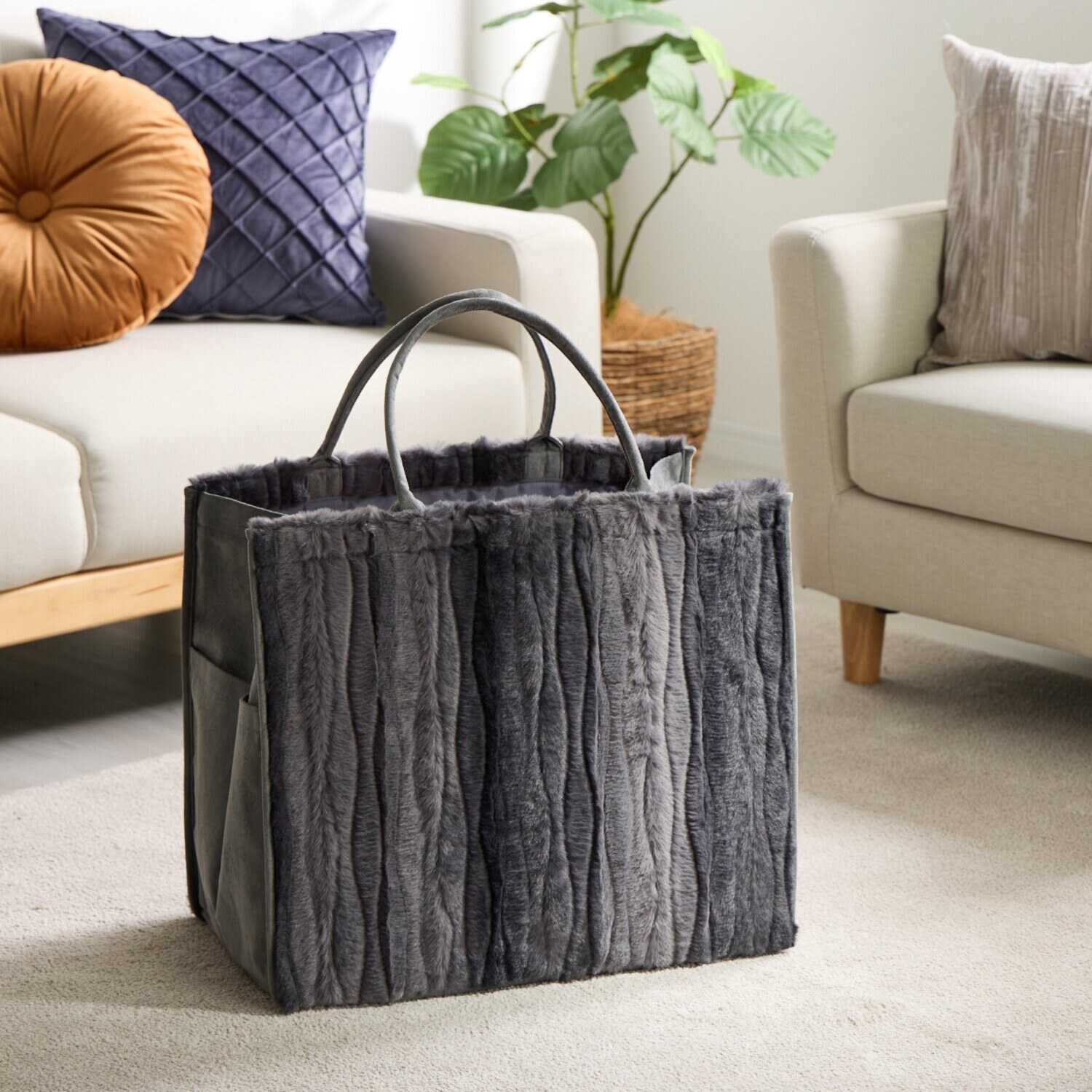 セーブルファータッチ インテリア収納バッグ ＜グラン＞