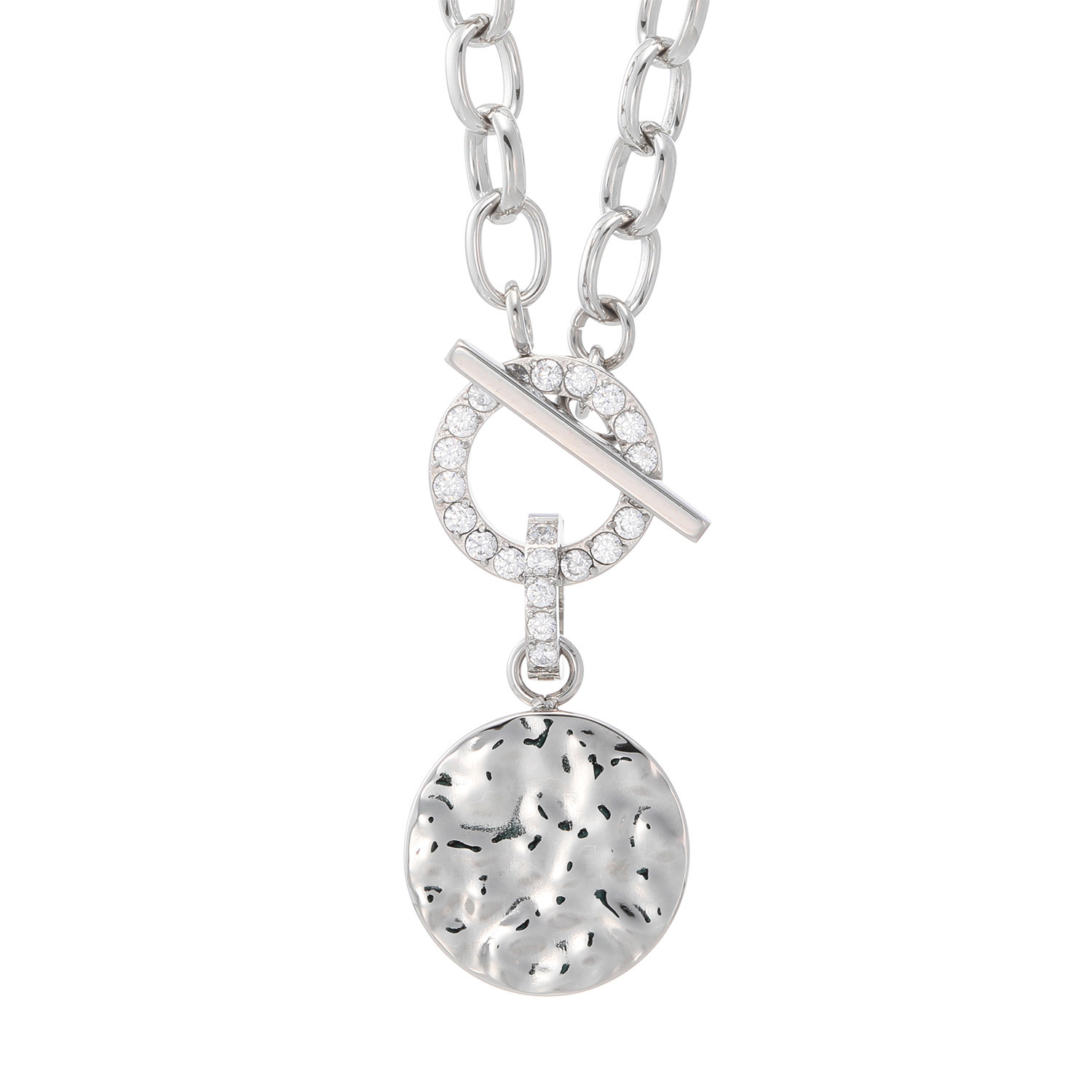 ラフィナリスタ サージカルステンレス ＣＺトグル＆バー チャンキーチェーン ネックレス＆ ペンダントトップ