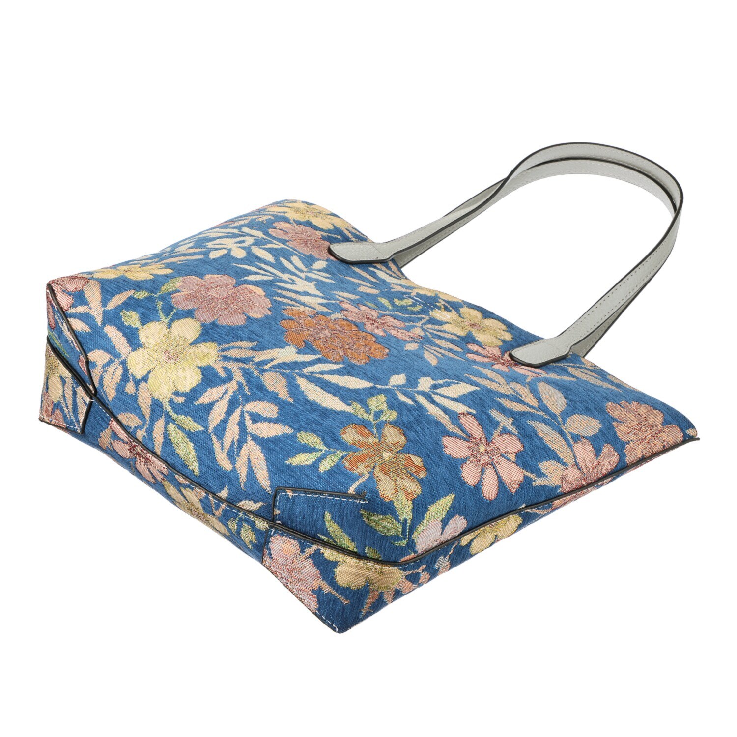 ラルジュ 花柄ジャガード リバーシブル トートバッグ