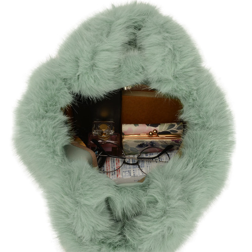 ラルジュ ボリューム フェイクファー トートバッグ