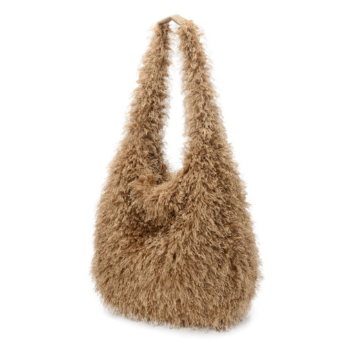 ラルジュ 軽量シャギー ワンハンドルトートバッグ