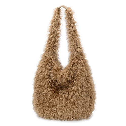 ラルジュ 軽量シャギー ワンハンドルトートバッグ