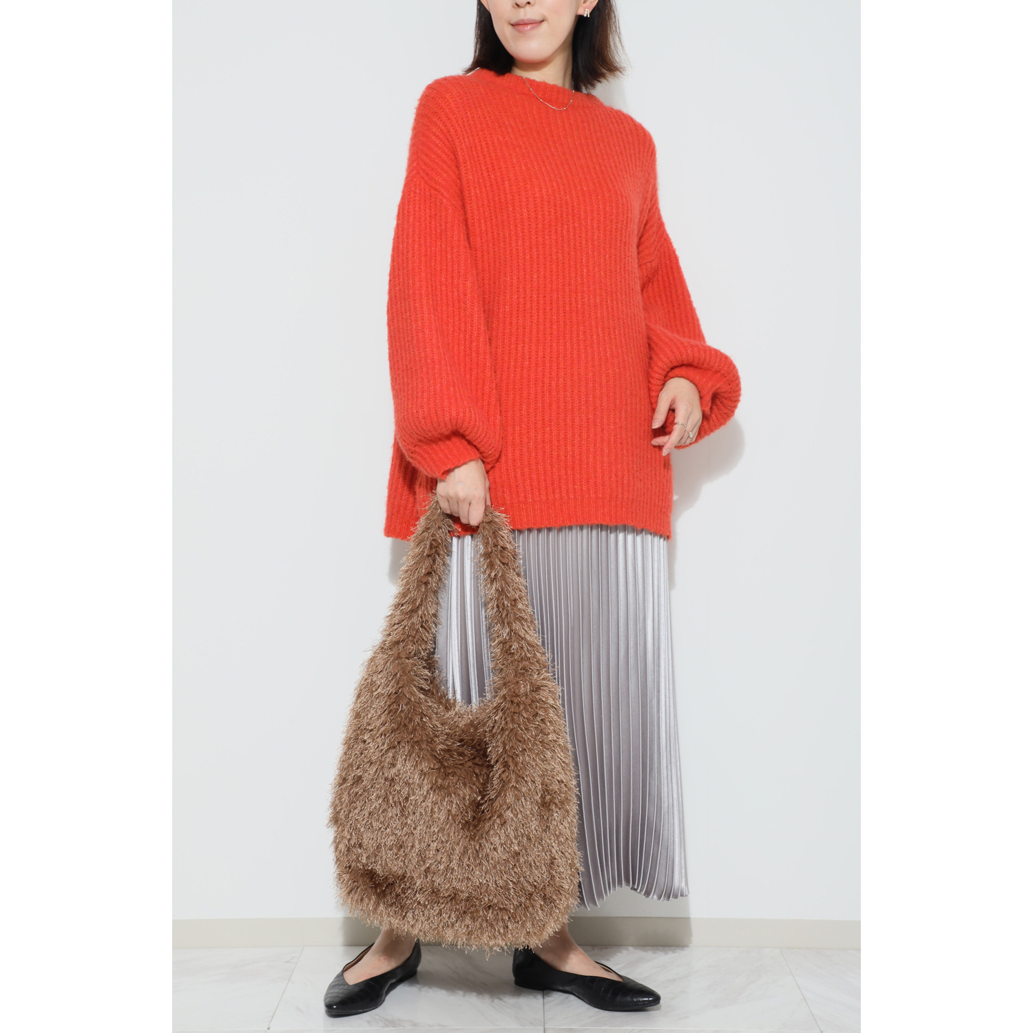 ラルジュ 軽量シャギー ワンハンドルトートバッグ