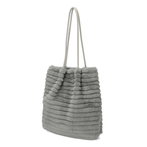 ラルジュ フェイクファートリミング トートバッグ