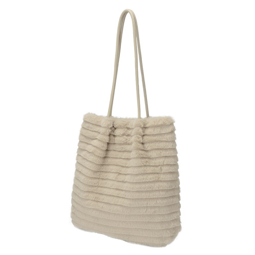 ラルジュ フェイクファートリミング トートバッグ