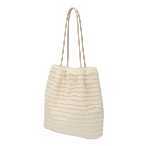 ラルジュ フェイクファートリミング トートバッグ