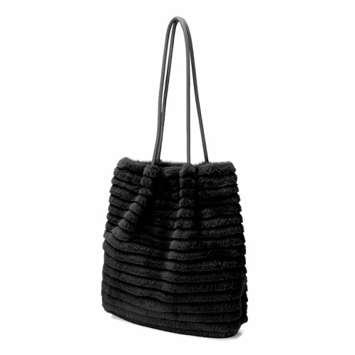 ラルジュ フェイクファートリミング トートバッグ