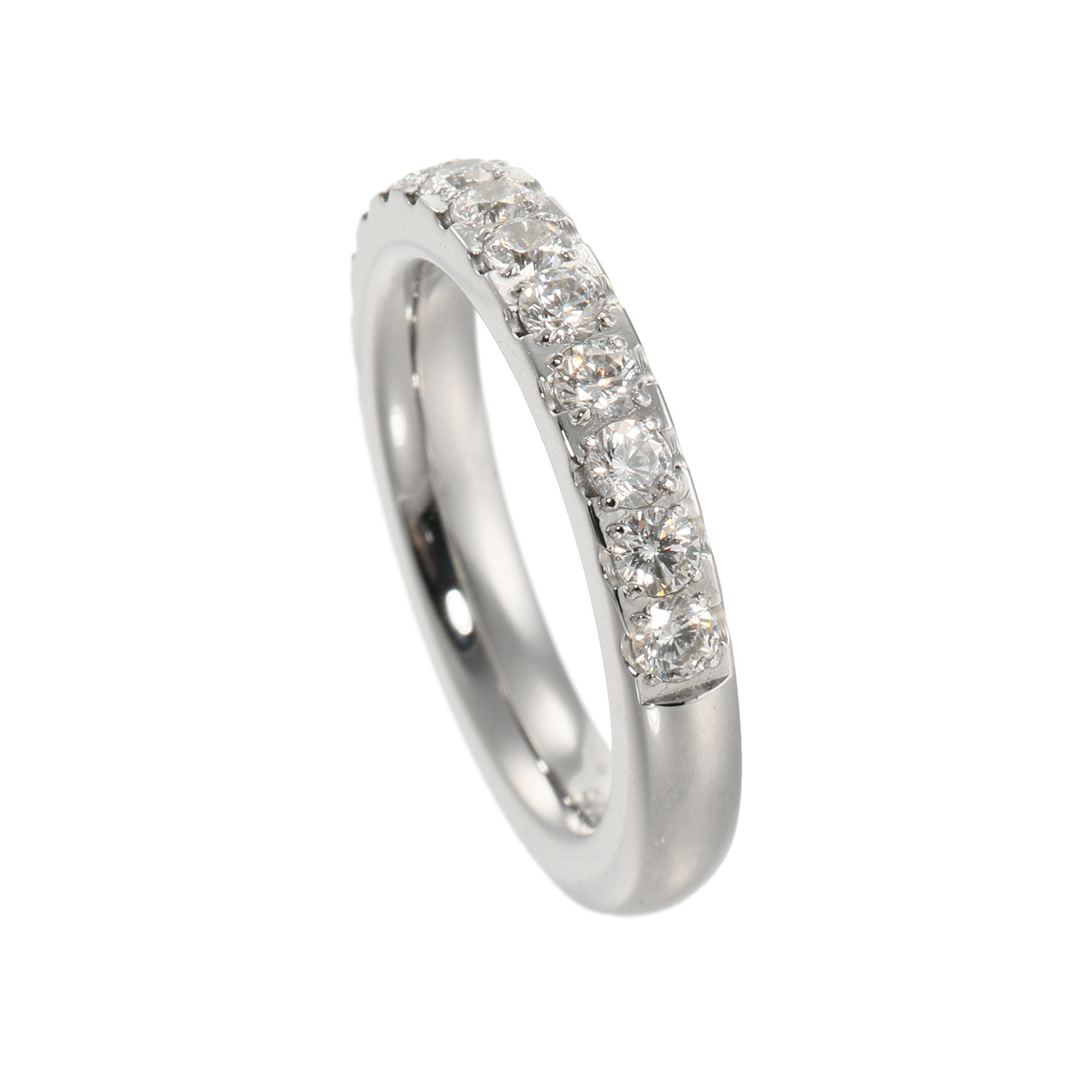 ラフィナリスタ サージカルステンレス ＣＺ フレンチセッティング ハーフエタニティリング