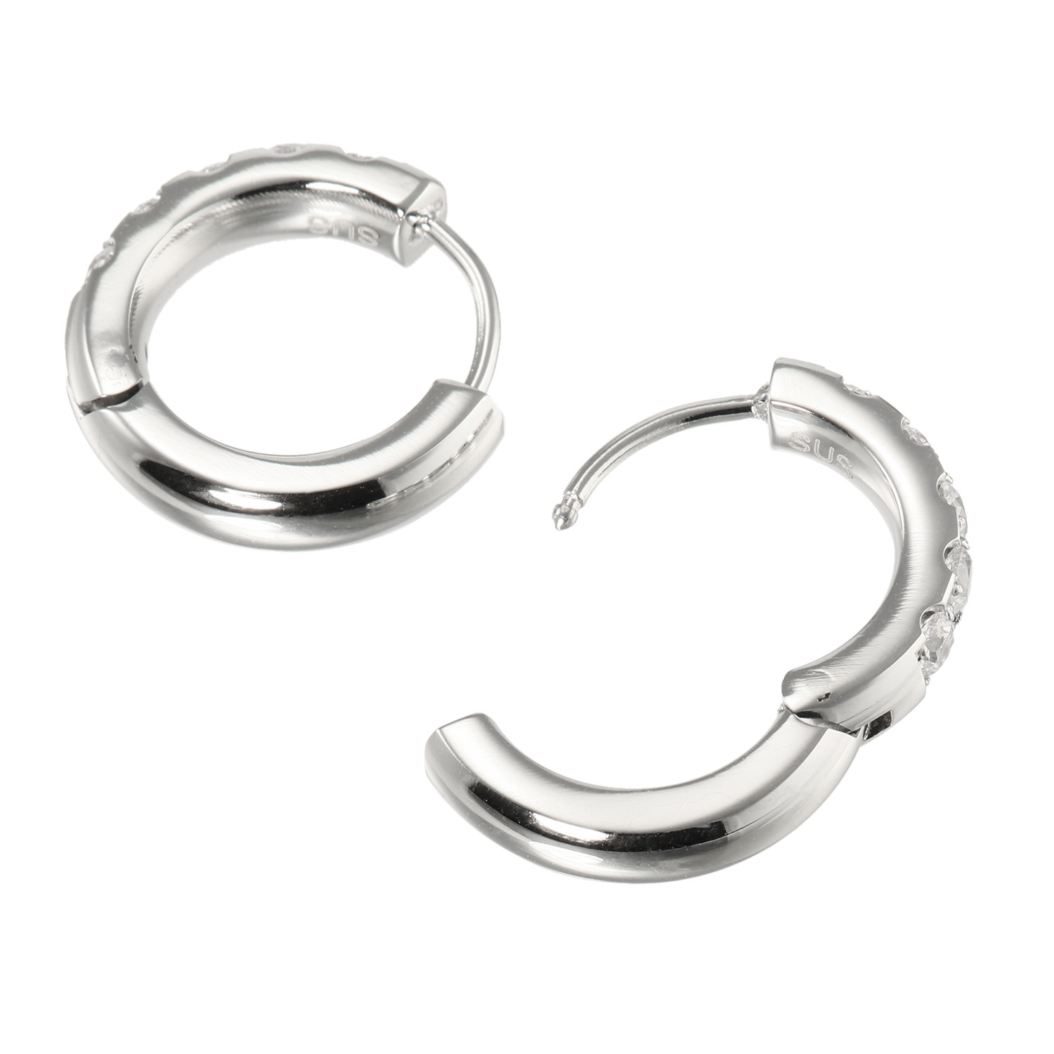 ラフィナリスタ サージカルステンレス ＣＺ フレンチセッティング キャッチレス フープピアス