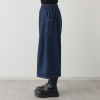 ベルデニム ウォッシュ加工入り ワイドシルエット デニム素材デザインパンツ