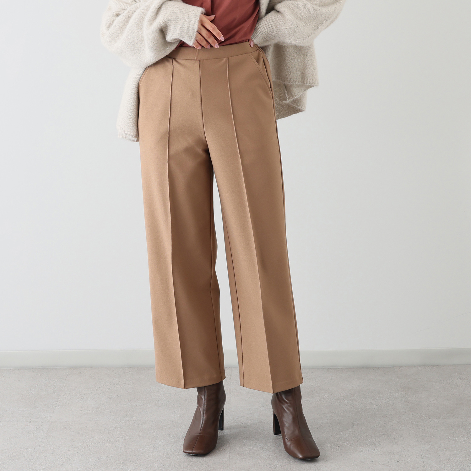 ＴＡＫＵＭＩＢＡ 吸湿発熱 ウーリッチウォーム イージーワイドスラックス ＜股下６５ｃｍ＞