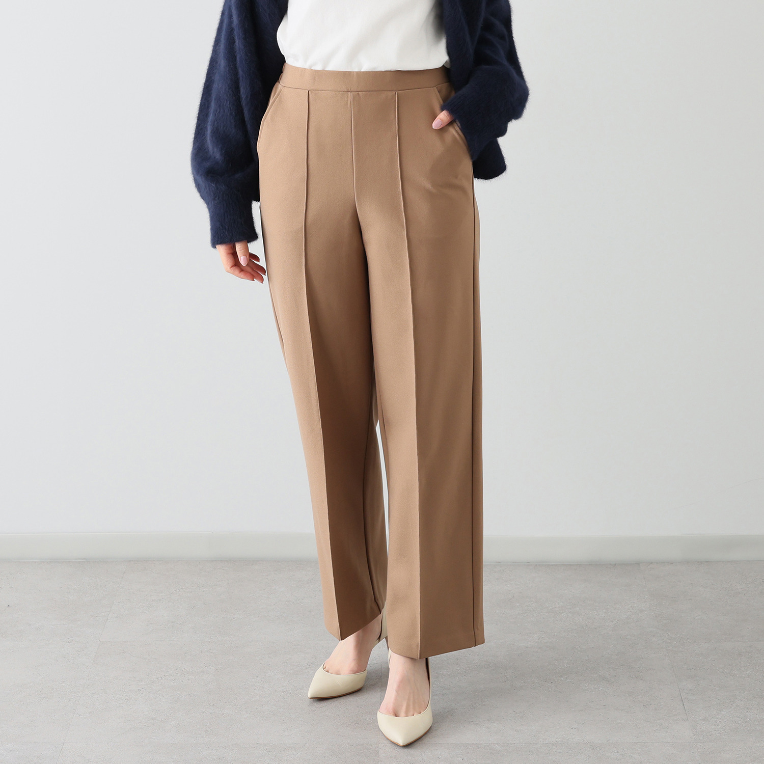 ＴＡＫＵＭＩＢＡ 吸湿発熱 ウーリッチウォーム イージーワイドスラックス ＜股下７０ｃｍ＞