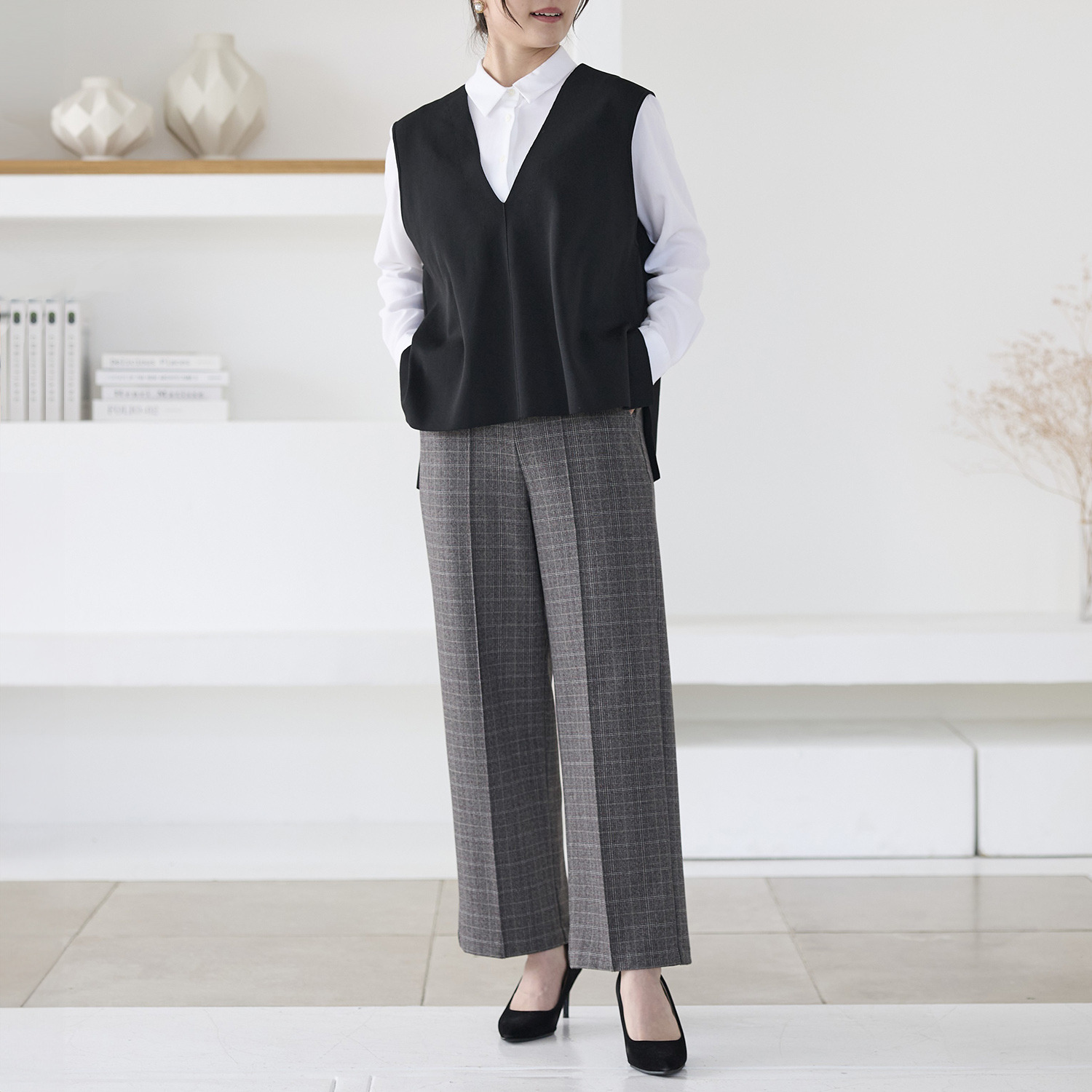 ＴＡＫＵＭＩＢＡ 吸湿発熱 ウーリッチウォーム イージーワイドスラックス ＜股下７０ｃｍ＞