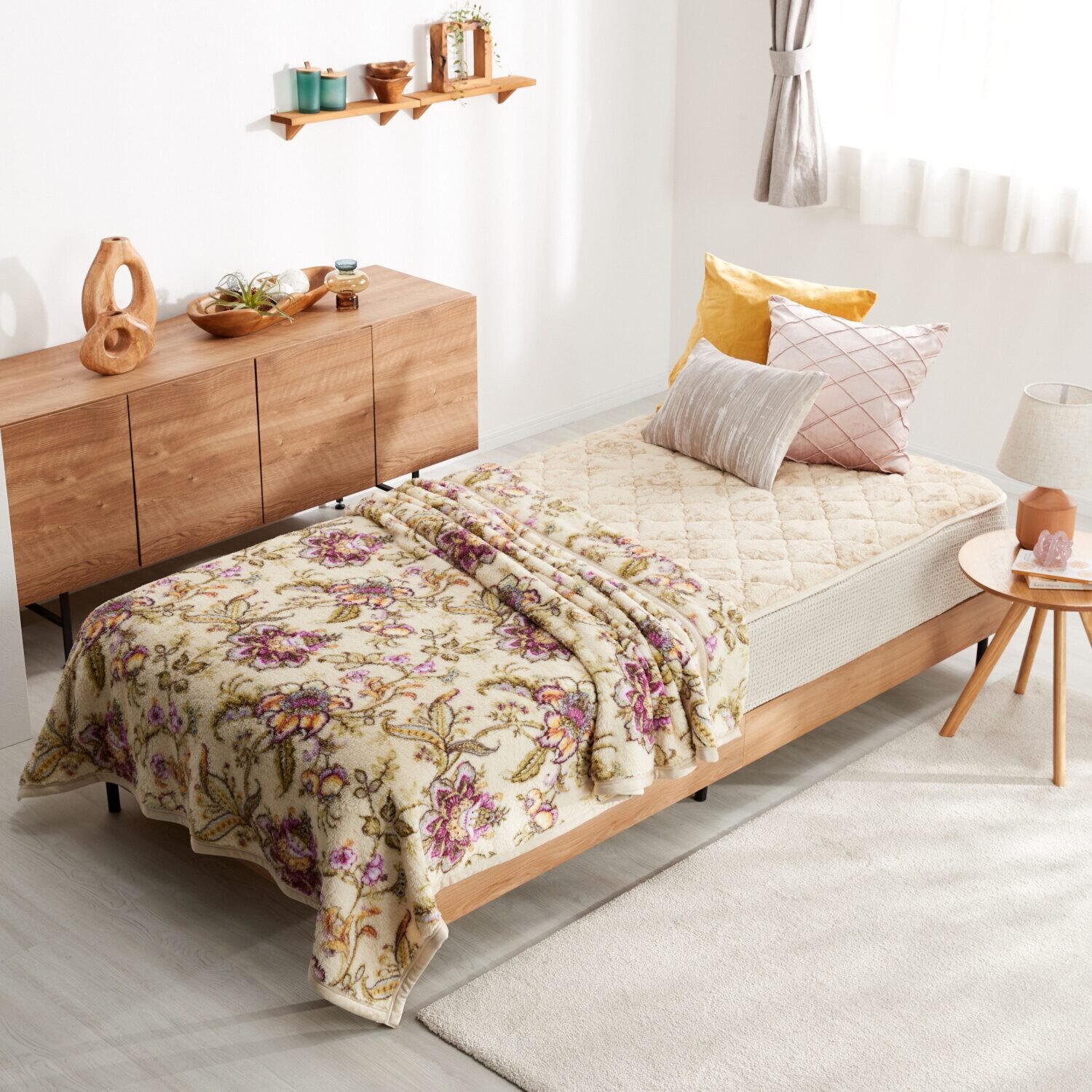 大津毛織 ホットテックス ボリューム掛け毛布＆ ボリューム敷きパッド ２点セット ＜セミダブル＞