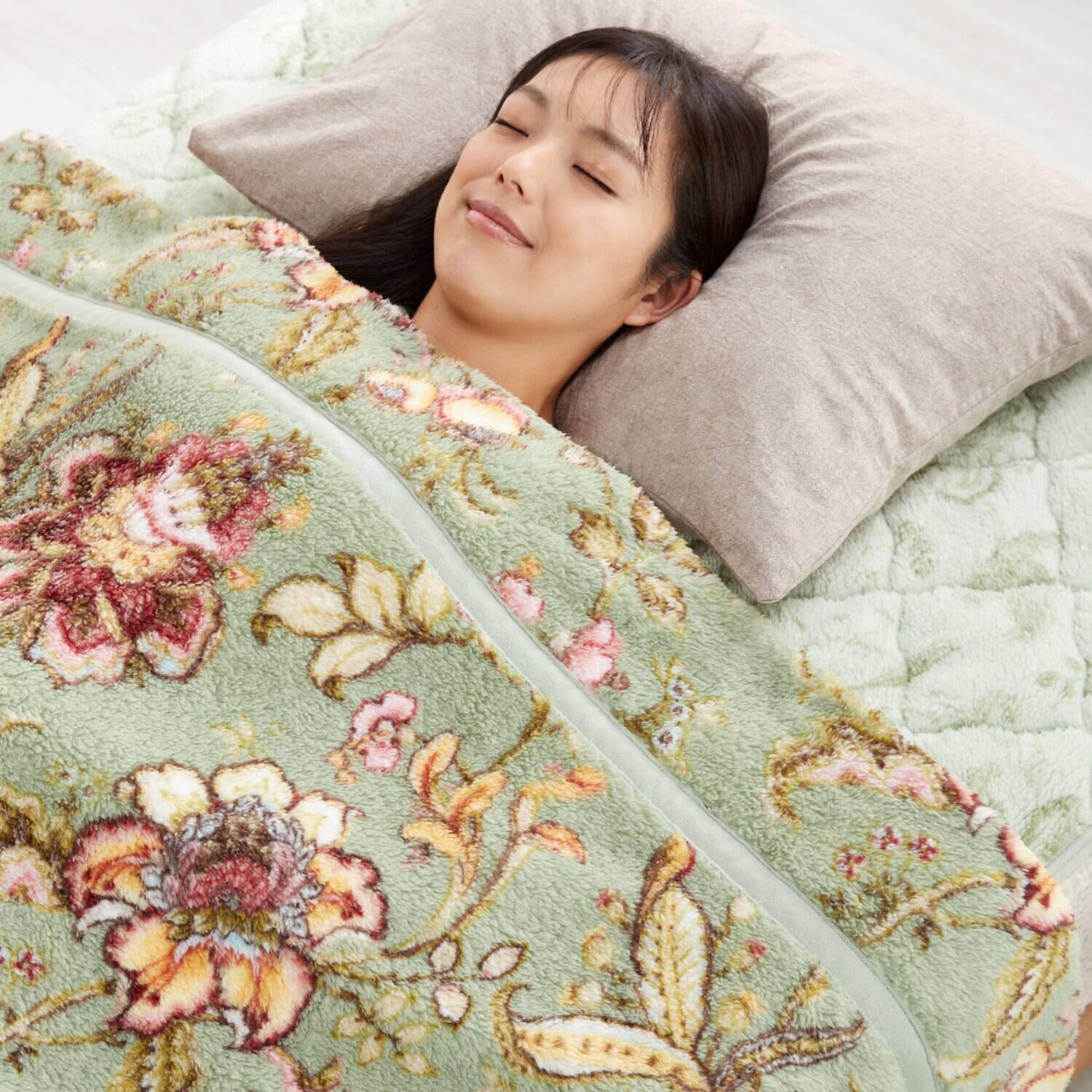 大津毛織 ホットテックス ボリューム掛け毛布＆ ボリューム敷きパッド ２点セット ＜セミダブル＞