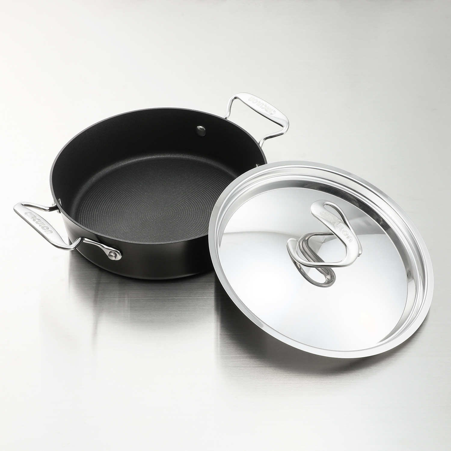 マイヤー すき焼きや鍋料理は勿論！ フライパンとしても 使える両手鍋 サーキュロン両手浅型鍋 ＜２４ｃｍ＞