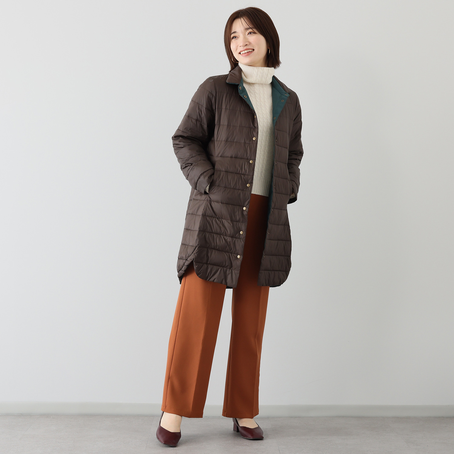 アンリック　オー　ブルー ウルトラ軽量 次世代ミックスダウン ステンカラーコート