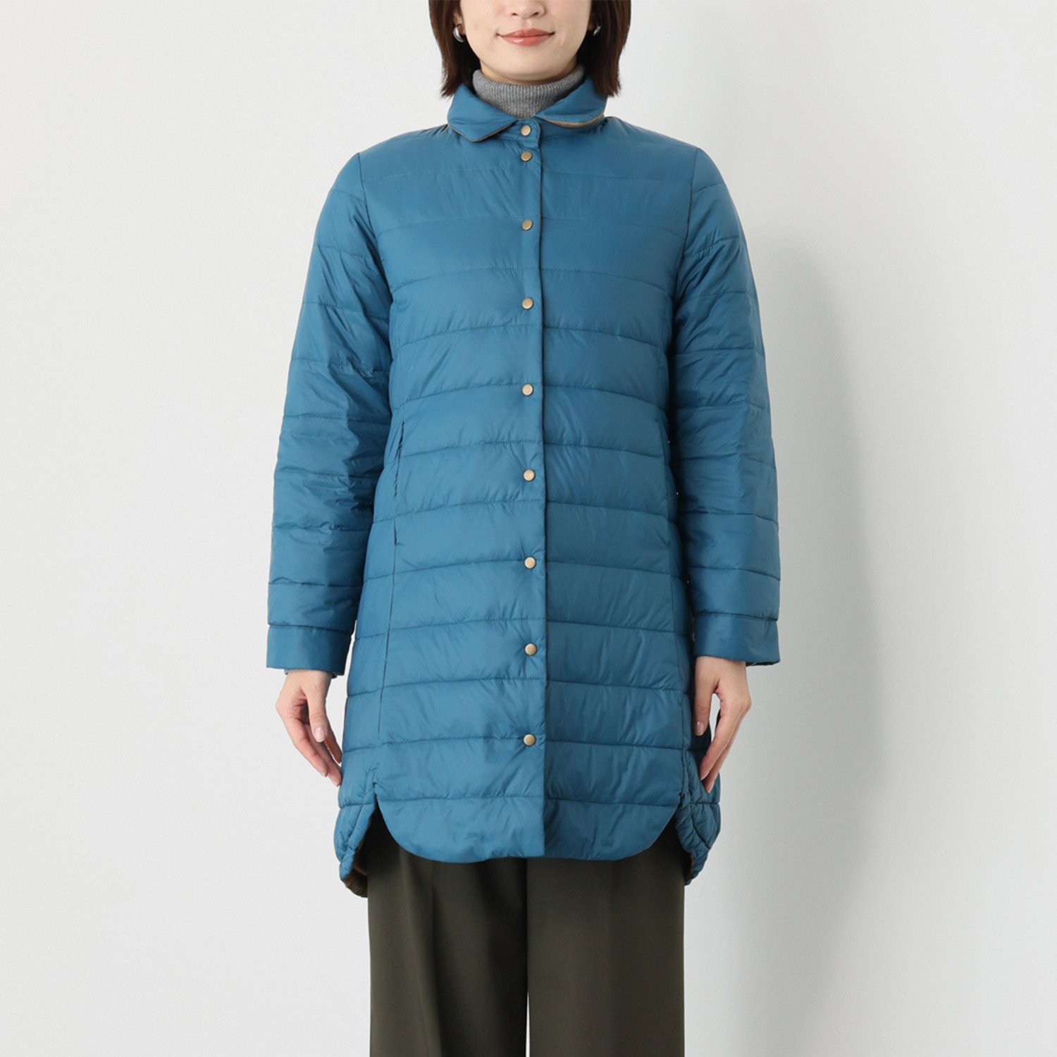 アンリック　オー　ブルー ウルトラ軽量 次世代ミックスダウン ステンカラーコート