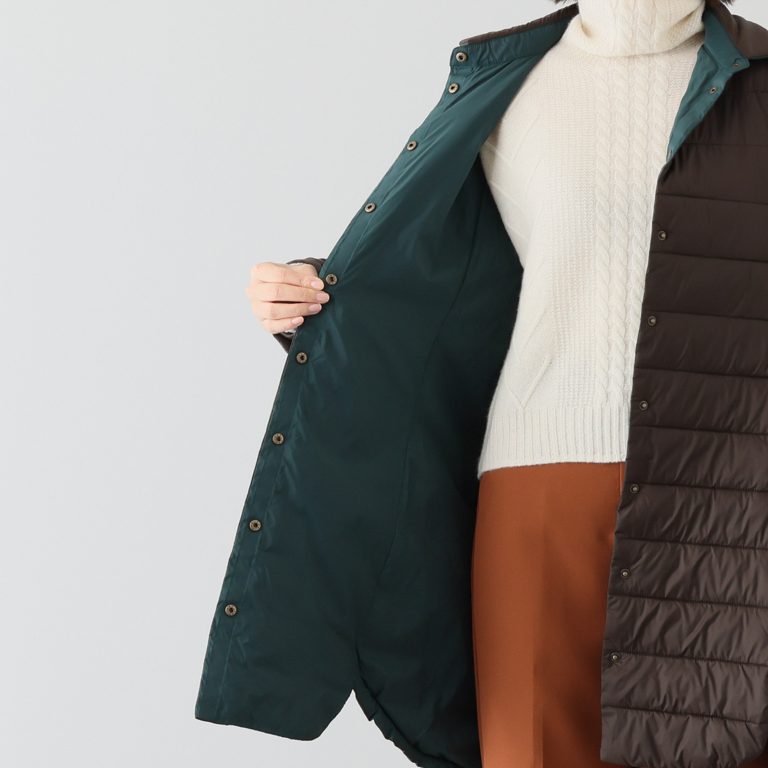 アンリック　オー　ブルー ウルトラ軽量 次世代ミックスダウン ステンカラーコート