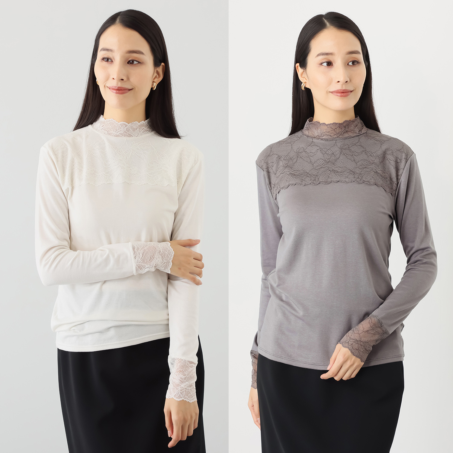 マリランテ 吸湿発熱・吸放湿 柔らかのびのび素材使用 タケダレースアクセント エレガントインナー ２枚セット