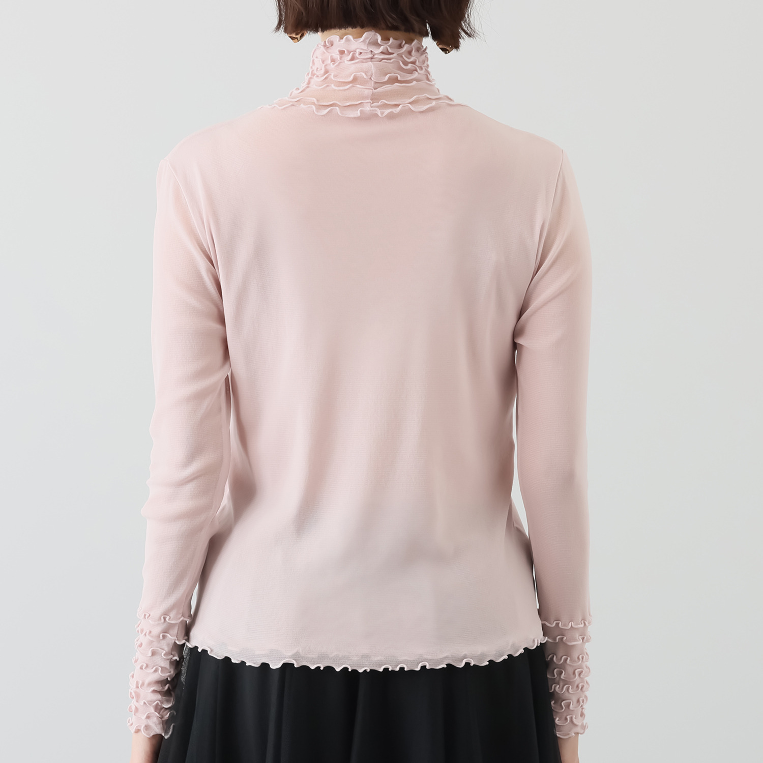 メッシュウィッシュ やわらか！　さらっと！ メッシュ素材！ フローラルネック プルオーバー