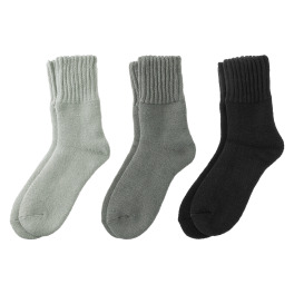 まるで毛布な 裏起毛ソックス ３色セット＜モノトーン＞