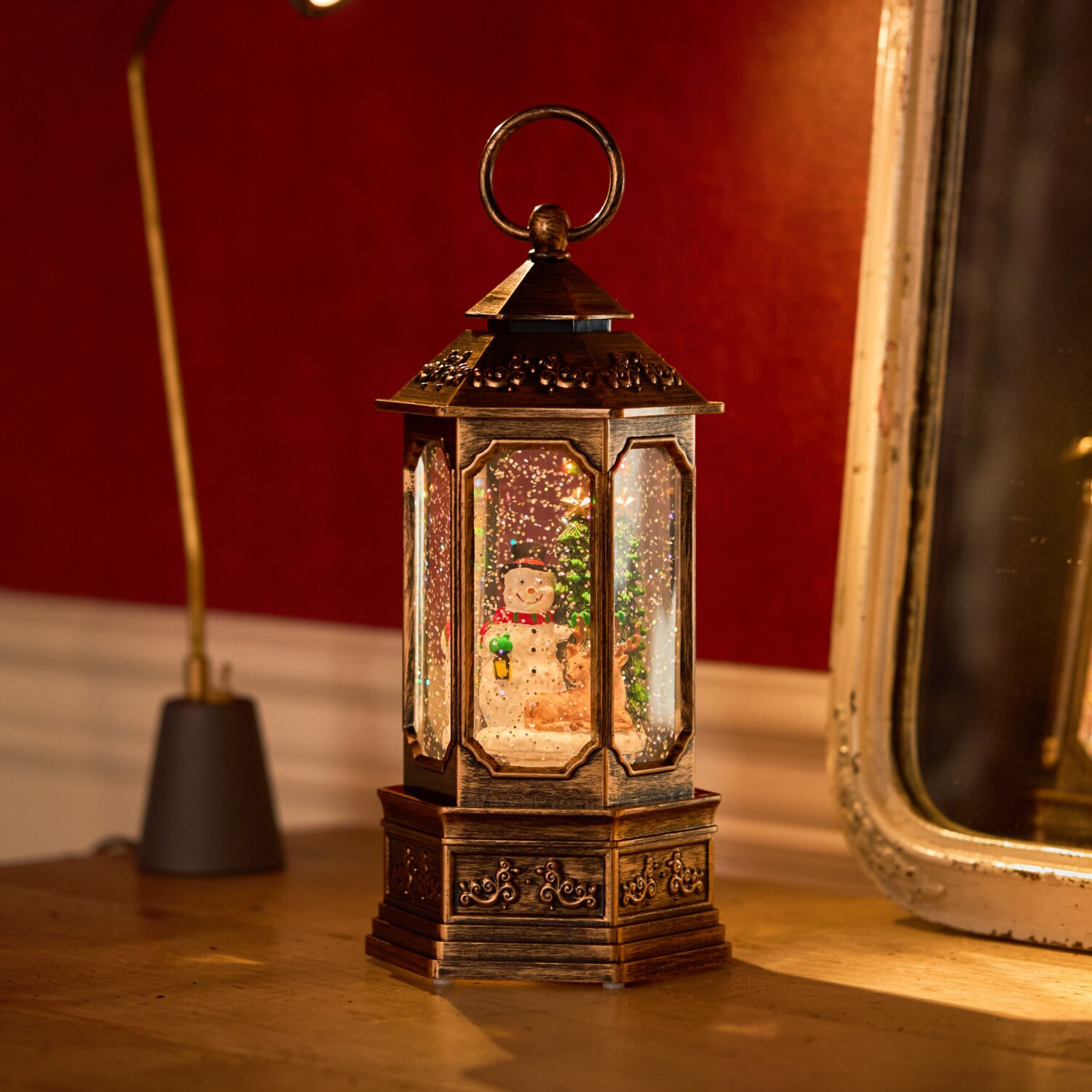 ライトアップで きらきら光る スノーイング ランタンライトスタンド