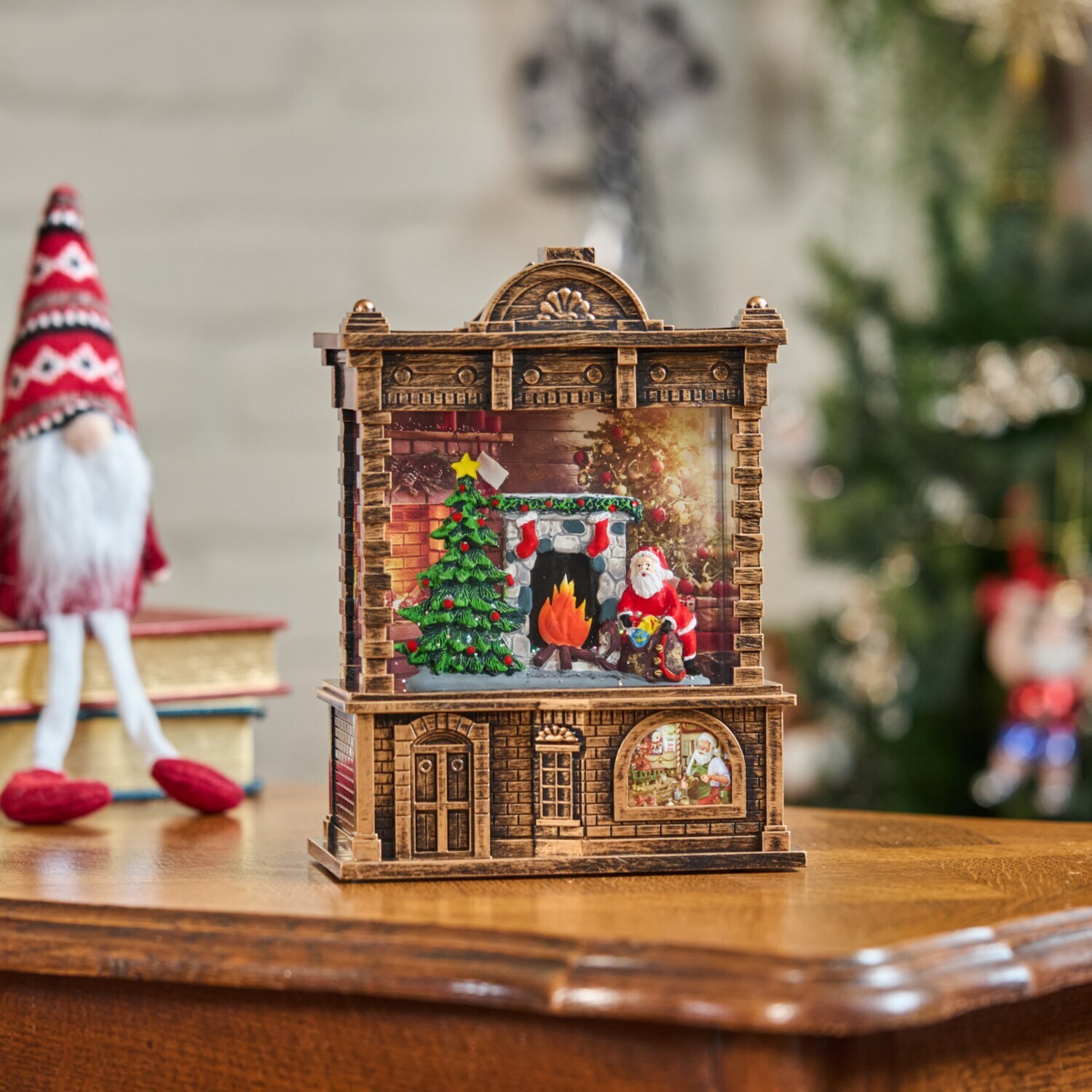 ライトアップで きらきら光る スノーイング クリスマスハウス ライトスタンド