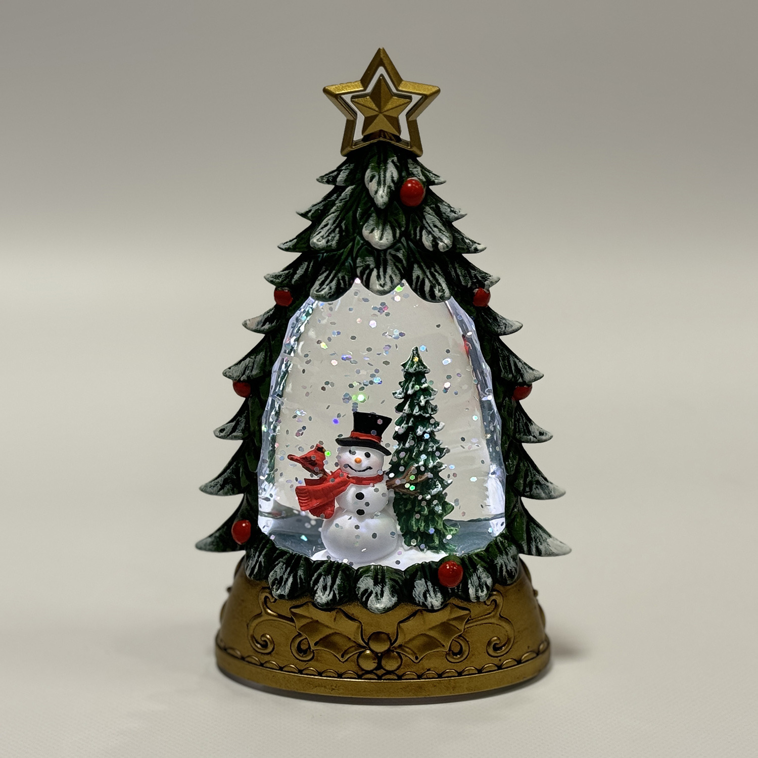 モチーフの中に 可愛いフィギュア！ スノーグローブ ライトスタンド