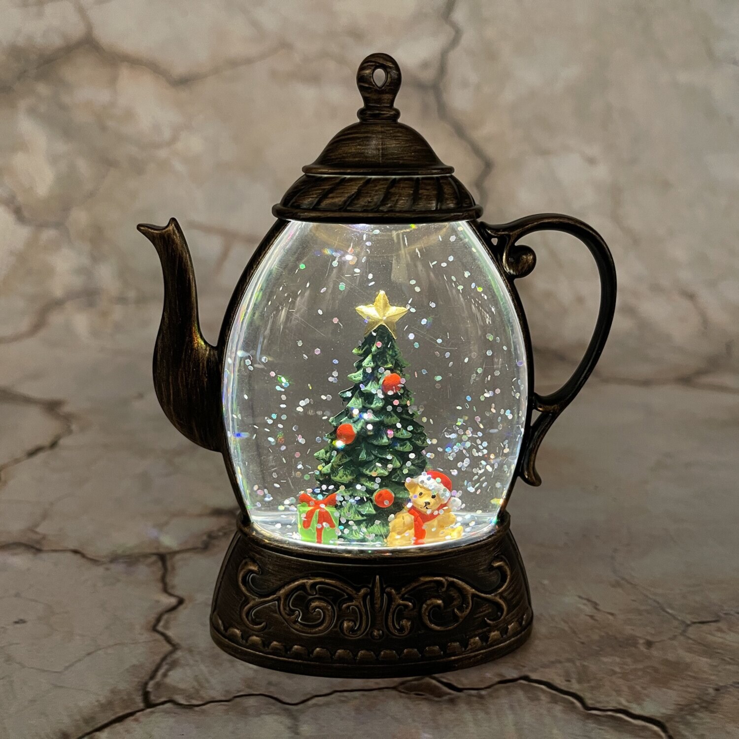 モチーフの中に 可愛いフィギュア！ スノーグローブ ライトスタンド