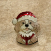 ピカっと輝くきらめき！ ドッグサンタ ブローチ