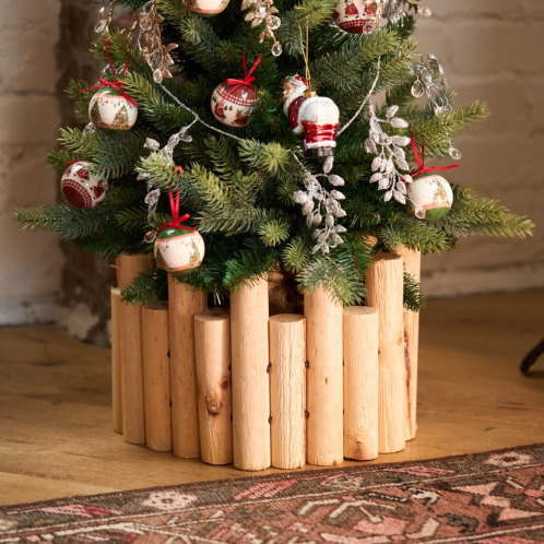 ナチュラルでオシャレ！　ログウッドフェンス（大）　ナチュラルカラー