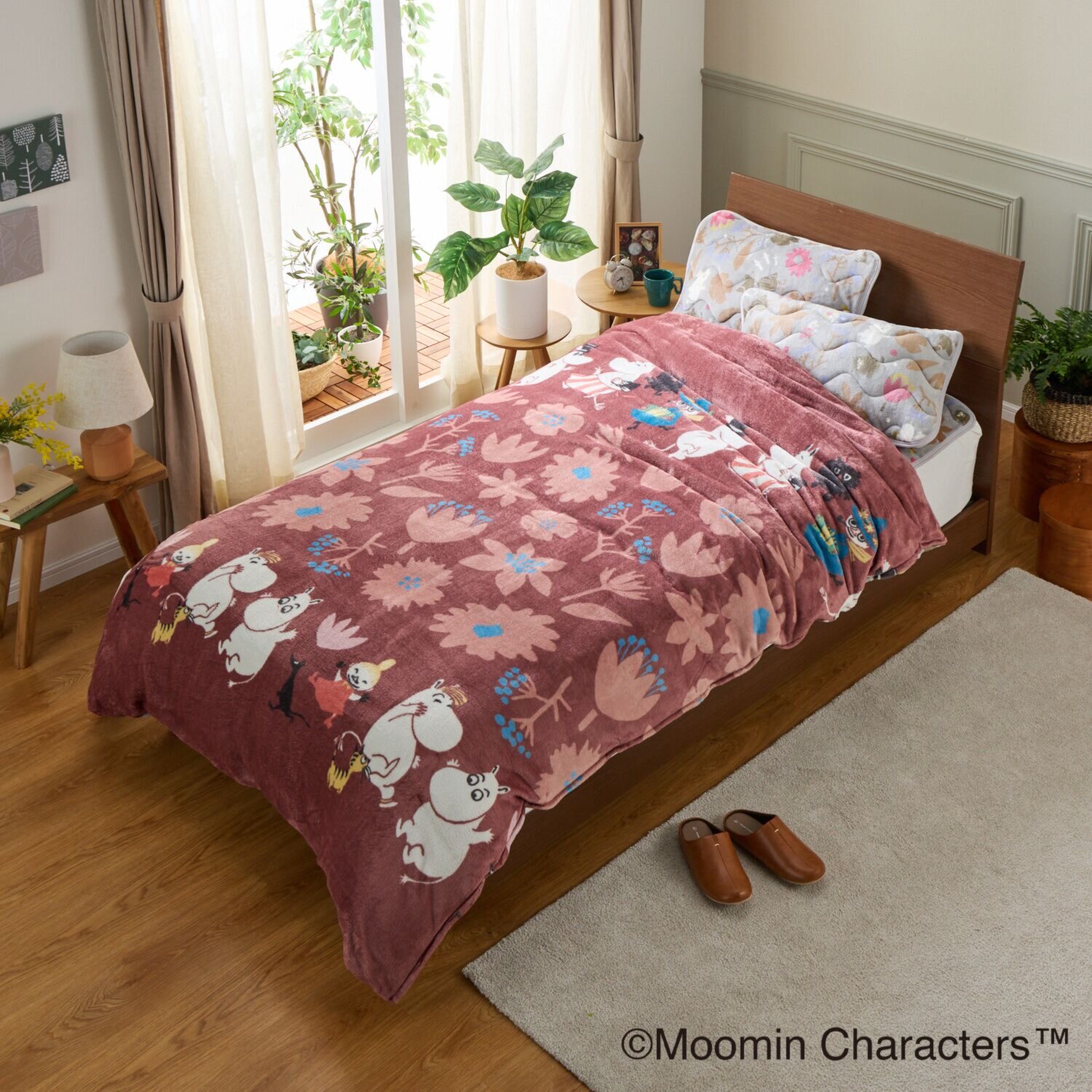 ムーミン 真夜中の心躍るとき モコモコ暖か寝具 ４点セット ＜ダブル＞