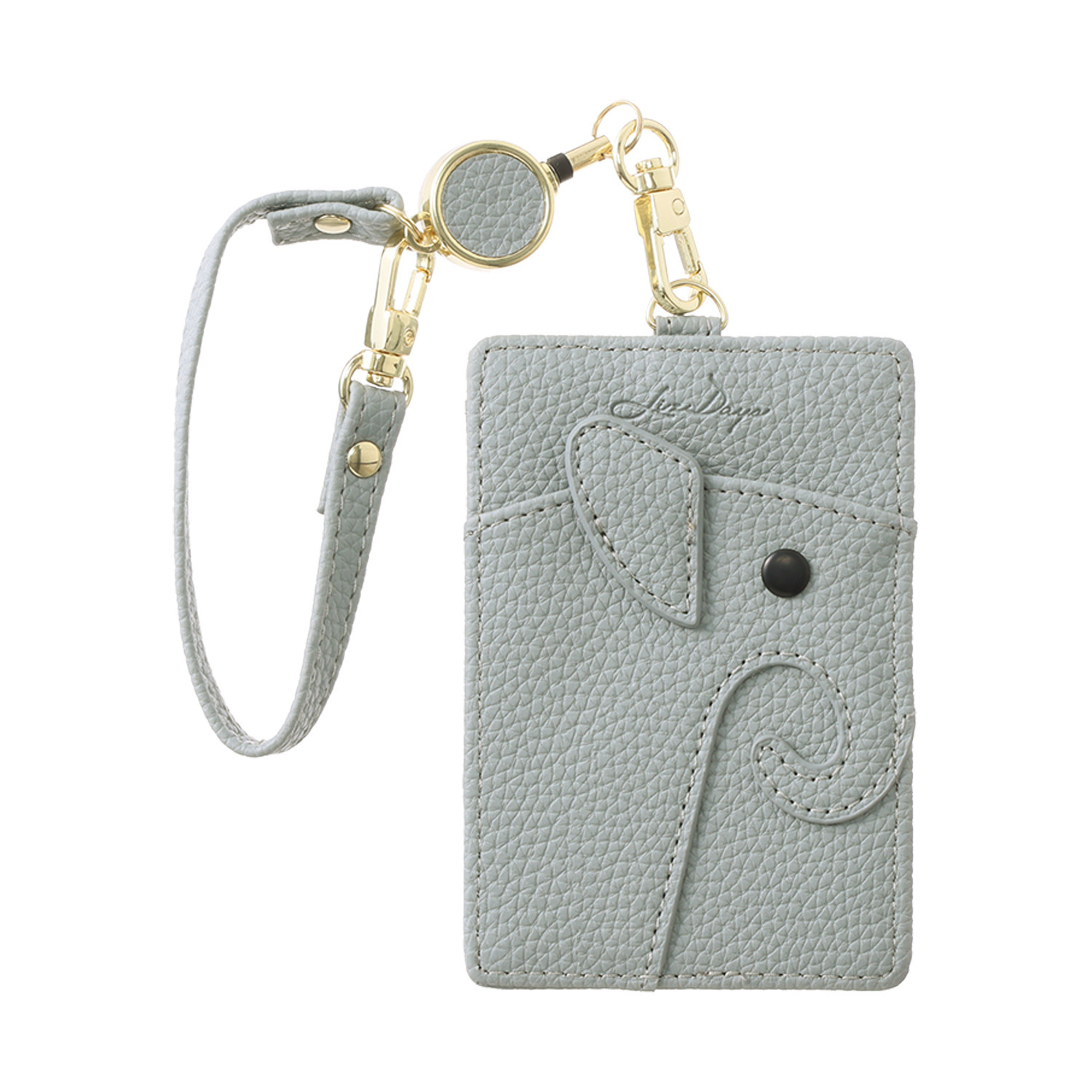 リズデイズ ゾウモティーフ リール付ストラップ パスケース