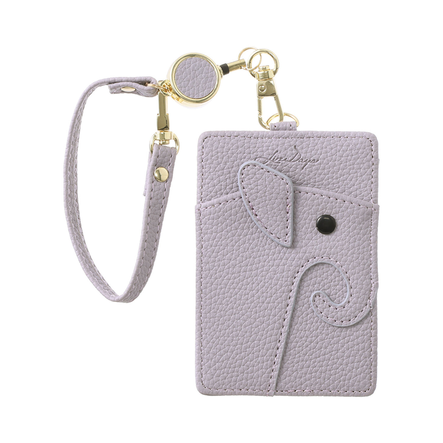 リズデイズ ゾウモティーフ リール付ストラップ パスケース