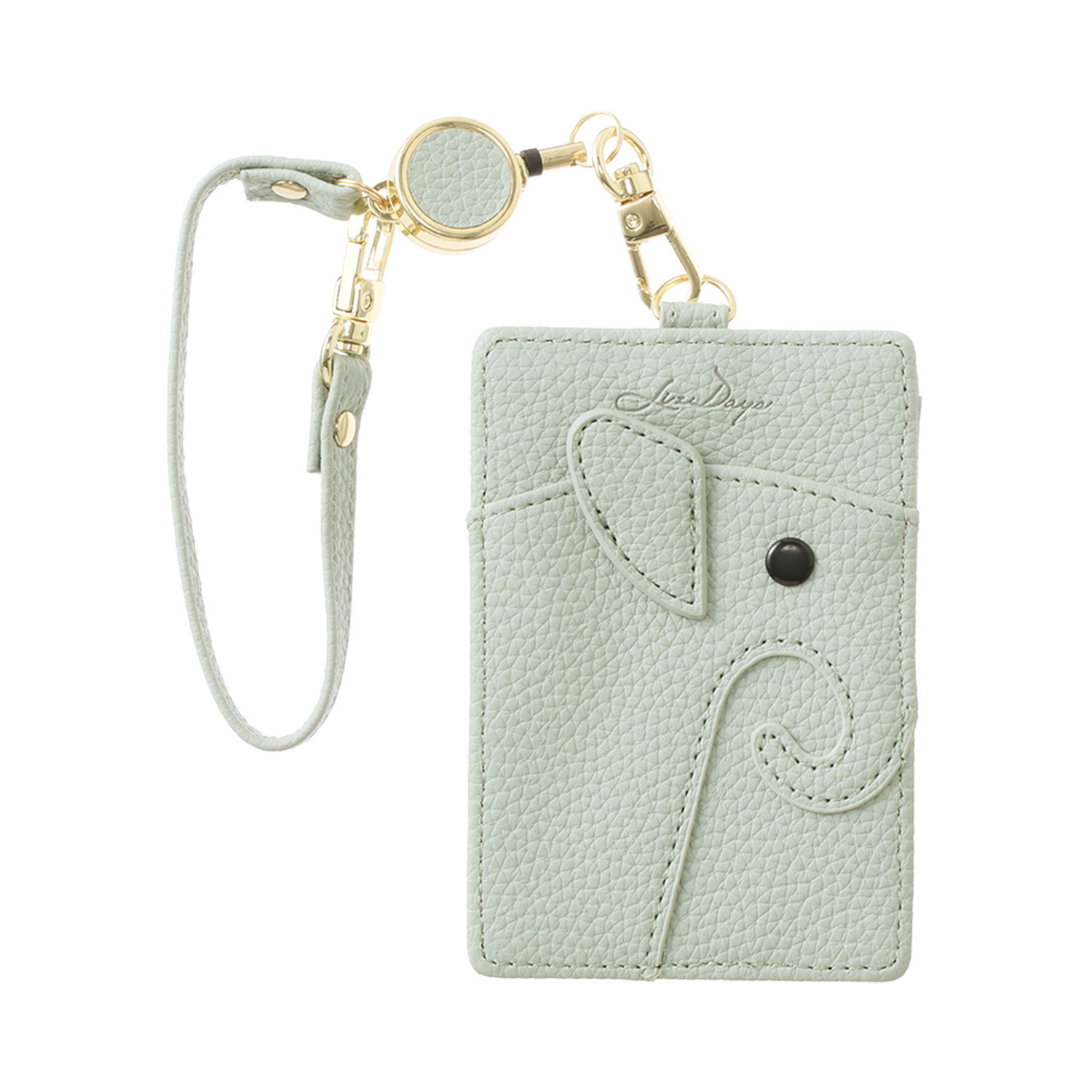 リズデイズ ゾウモティーフ リール付ストラップ パスケース