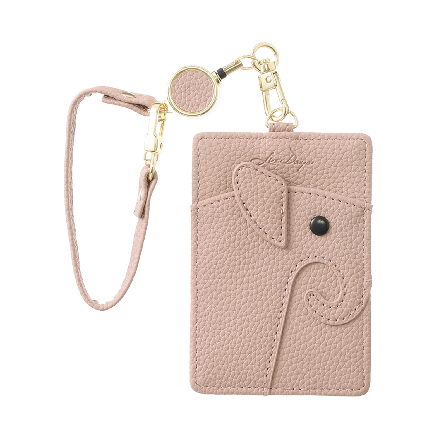 リズデイズ ゾウモティーフ リール付ストラップ パスケース