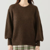 エーエフコンフィ ふんわり袖の モヘヤ調 ニットプルオーバー