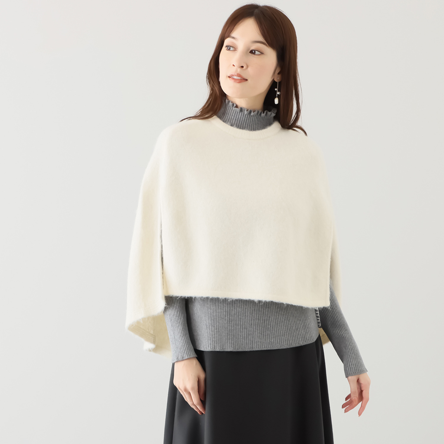 エーエフコンフィ あったか ニットポンチョ