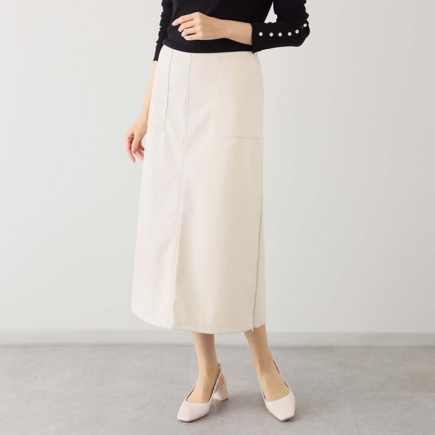 エーエフコンフィ レザーライク デザインスカート