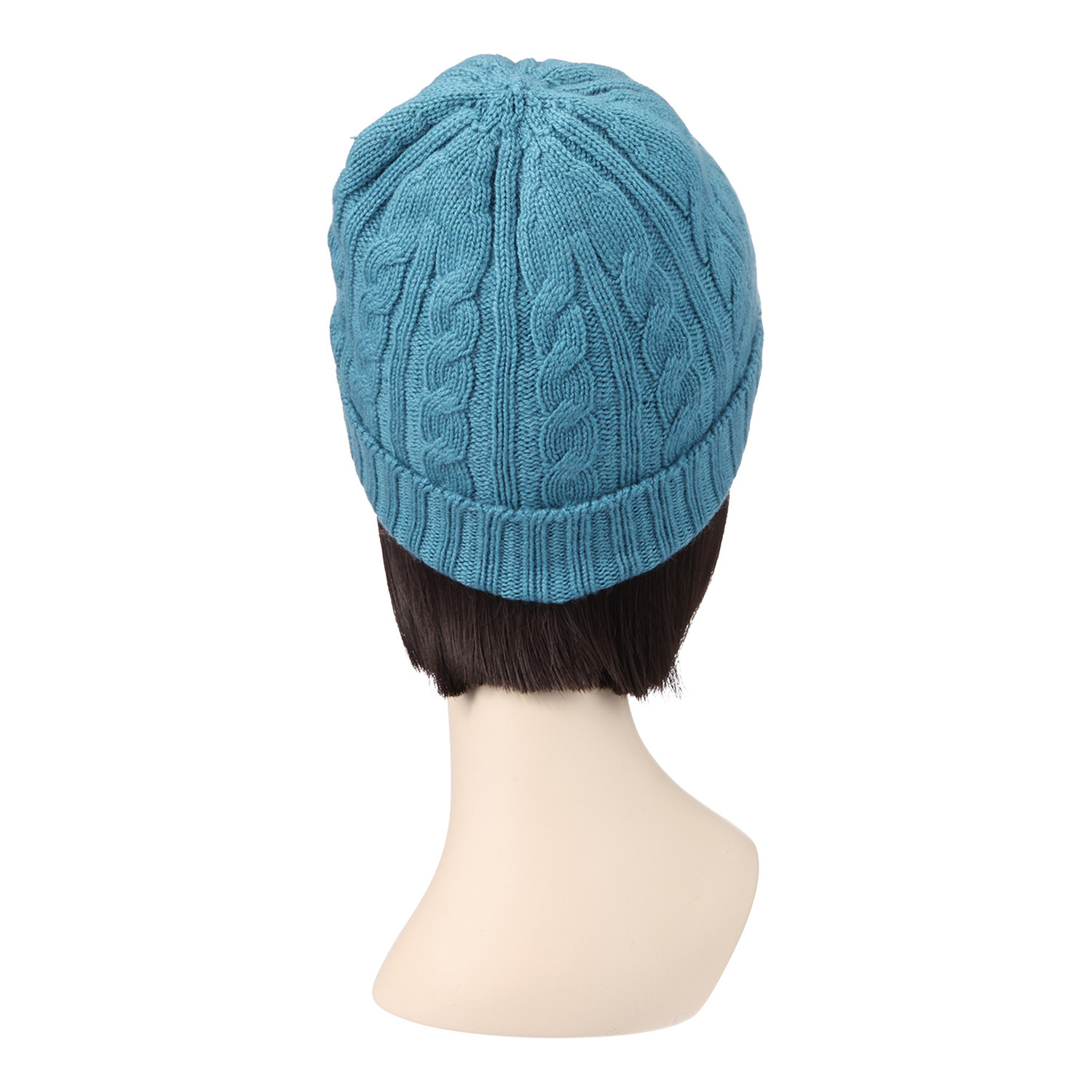 カシミコ ウールカシミヤ ケーブル柄 ニット帽