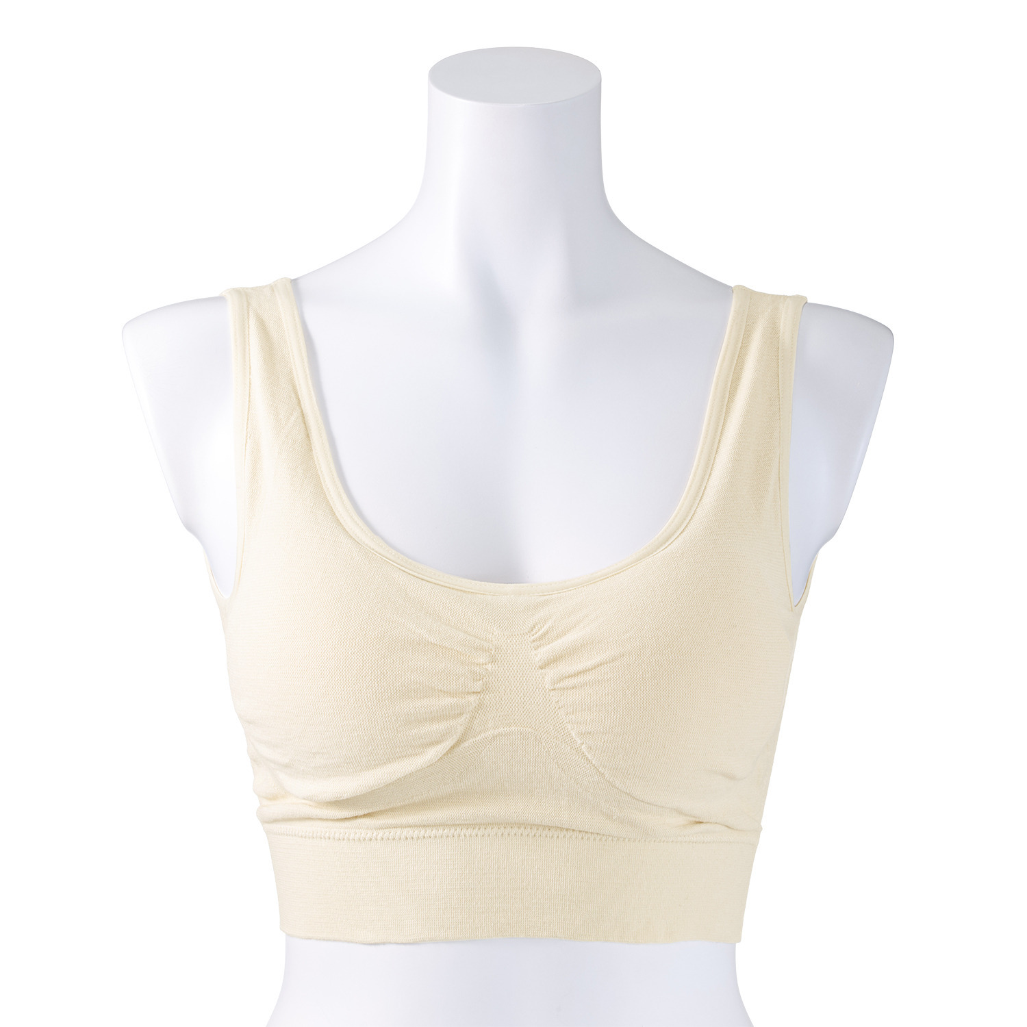 ジュエル ぐ〜んと伸びる やさしくフィット ヒアルロン酸加工 綿混素材の成型編 ハーフトップ２枚セット