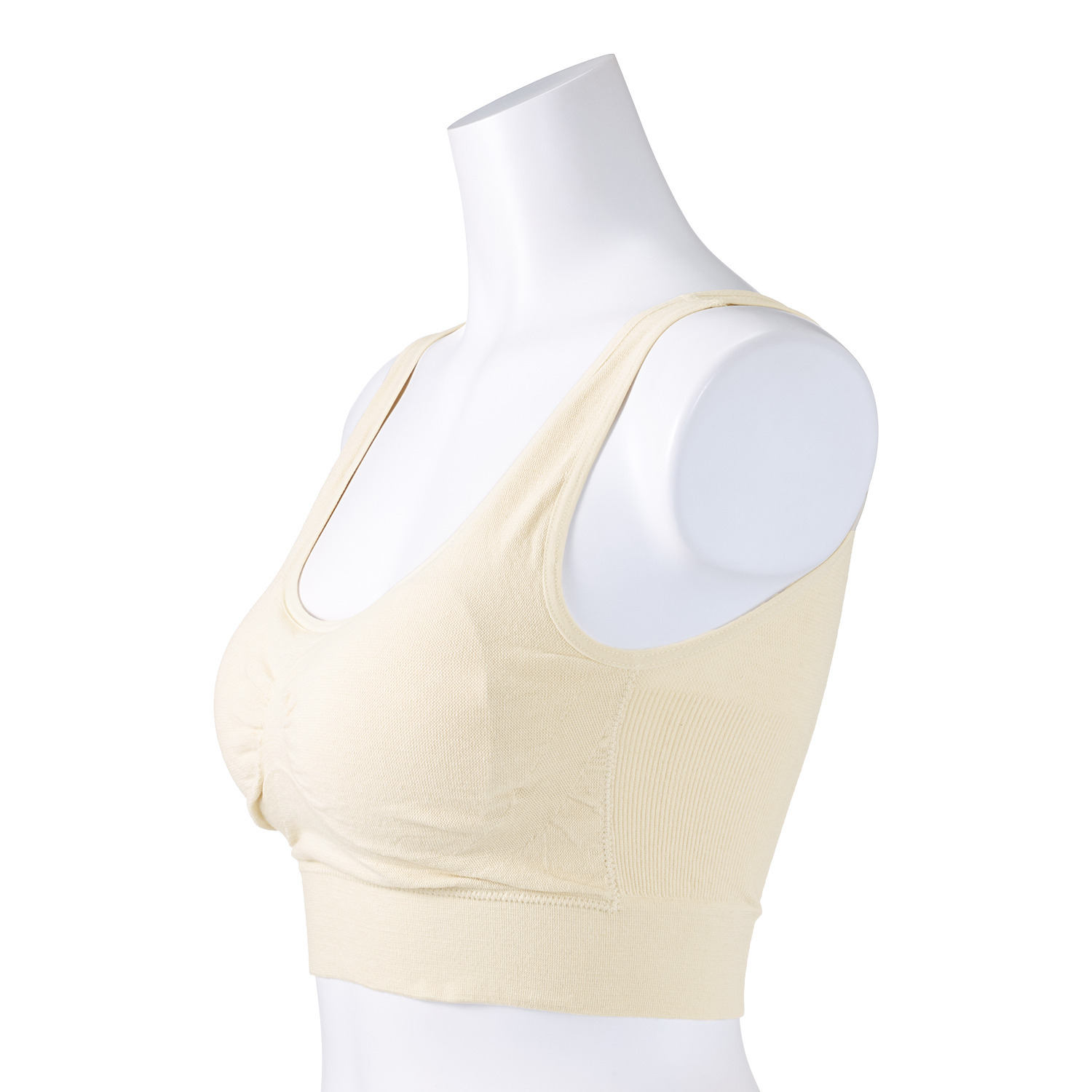 ジュエル ぐ〜んと伸びる やさしくフィット ヒアルロン酸加工 綿混素材の成型編 ハーフトップ２枚セット